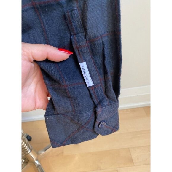 ELEVEN Paris Mens BNWOT Plaid Ombre Flannel Shirt Button Up New - Picture 5 of 8